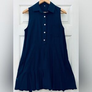 Navy Blue Sleeveless Mini Dress